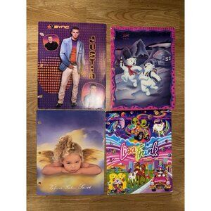 Lot of 4 Vintage Lisa Frank Coca Cola Bears Nsync Bieber Valerie Folders  90's